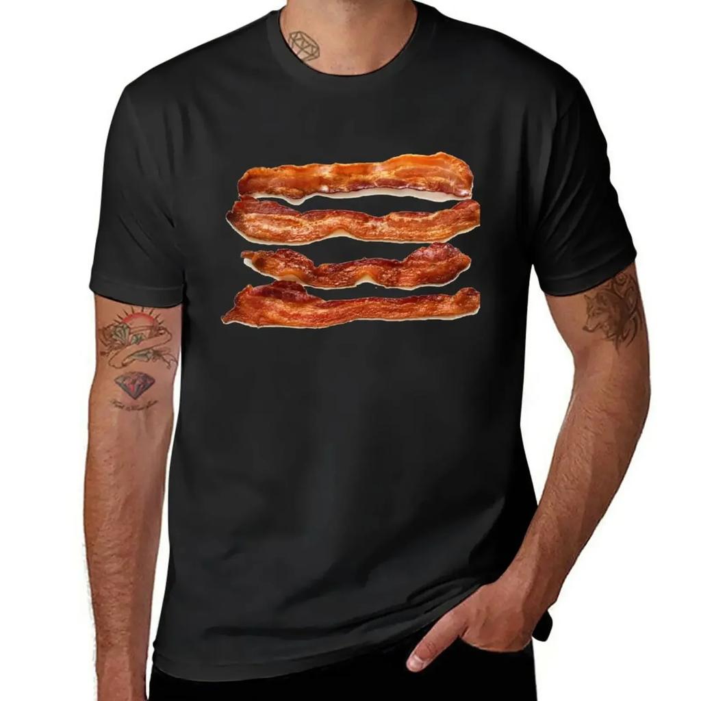 Bacon Rashers T-Shirt Blouse Plus Sizes Short Sleeve Tee T-shirts for Men Cotton