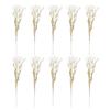 10pcs Textured Plastic Stems Glittering Christmas Picks Artficial Flower Leave Spring Festival Decoration
