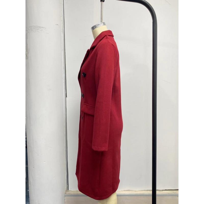 Women's Vintage Casual lattice Print Autumn Winter Long Sleeve POLO Neck Jackets & Coats