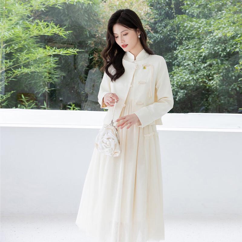 Mokana Women's Chinese Style Long Sleeve Top & Mid-Length Dress Set