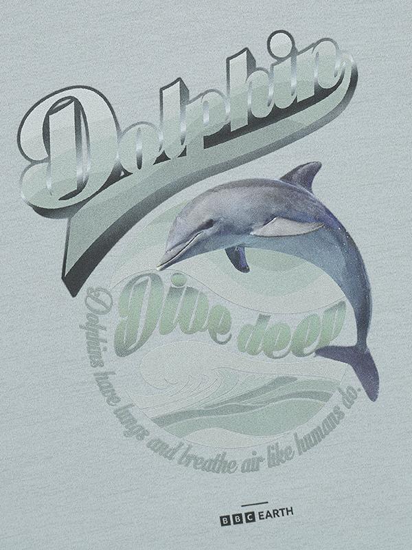 BBC EARTH W Dolphin Short Sleeve Round_Light Mint
