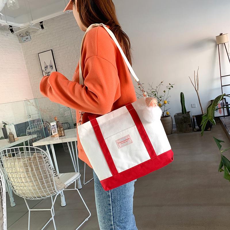 New product tote bag women's shoulder student bag lazy canvas bag large-capacity shopping bag supports customization