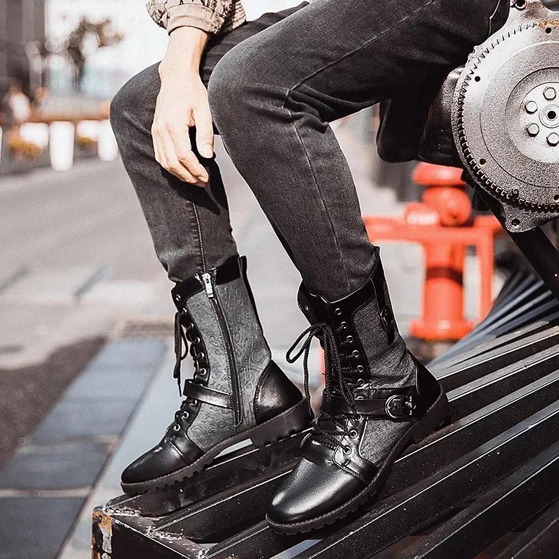 Autumn Men's Boots Leather Casual Shoes for Men Warm High Top Male Boots Comfortable Breathable Mens Boot 2025 Botas Para Hombre