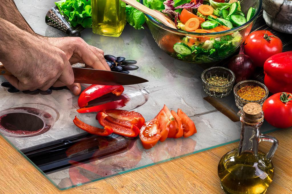 PLANCHE À DÉCOUPER EN VERRE 52x30 VIN