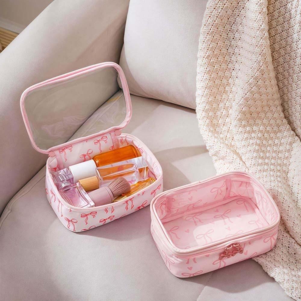 Clutch Pouch Clear PVC Handbag PU Leather Swimming Small Bag Transparent Makeup Bag Daily