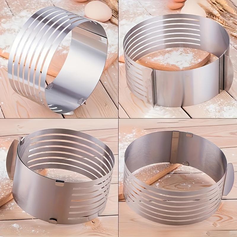 1pc, Adjustable 6-Layer Stainless Steel Cake Slicer - Perfect for Bread, Mousse and DIY Baking, Food Safe, Suitable for 6-8 Inch Cake, 6-Layer