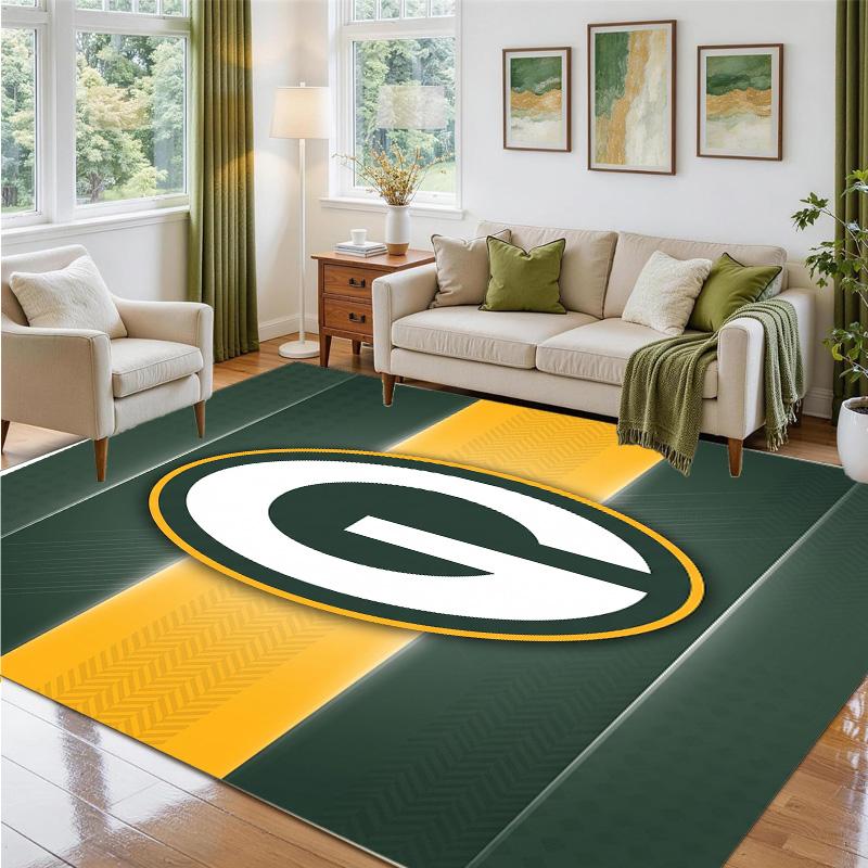 Green Bay Packers Design Kristall Sammet Matta Mjuk Dekorativ Matta för Sovrum Entré