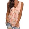Women's Casual Fashion V-Neck Sleeveless Pullover Top Printed Vest T-Shirt