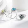 Copper Bright Millennium Cut High Carbon Diamond Plum Blossom Crown Ring Ladies Glamour Jewelry