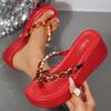Women Bohemian Platform Wedge Sandals Rhinestone Thick Sole High Heel Slip On Summer Footwear Fashion Style