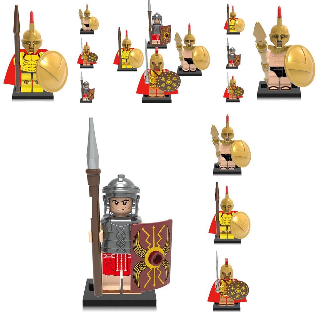 X0164 Spartan Warrior Toy Plastic Building Blocks Set Diy Bagged Packaging Abs Material