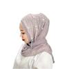 Msulim Hijab Women Beaded Flower Tassel Shawl Wrap Islamic Hat Stoles Headscarf Turban