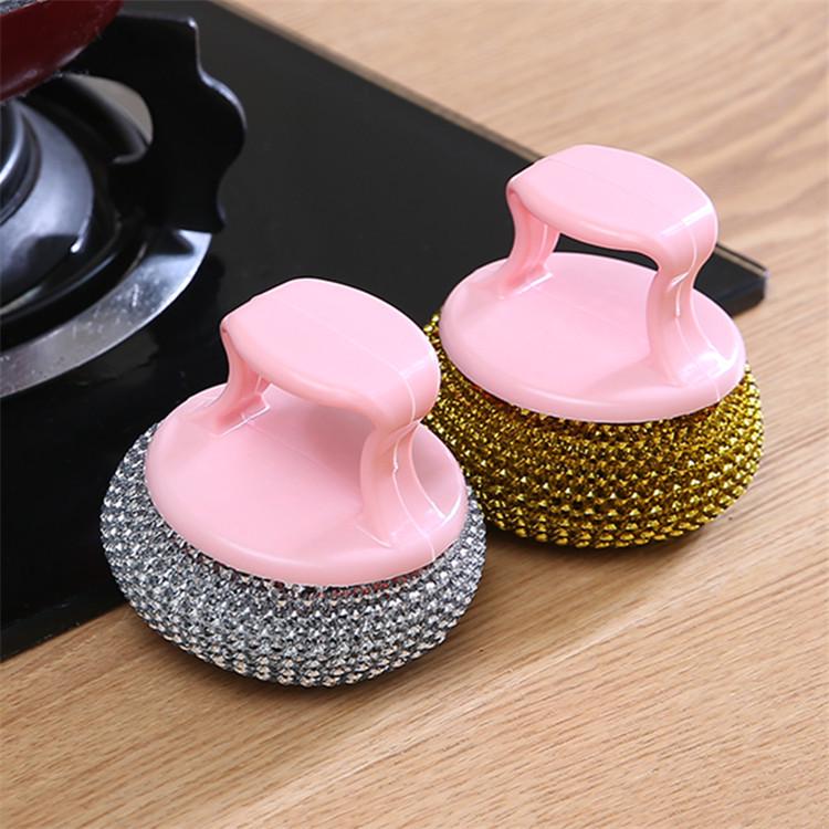 Removable & Washable Steel Wool Cleaning Ball: Pet-Safe, Non-Shedding, Non-Abrasive, Non-Stick Kitchen Brush