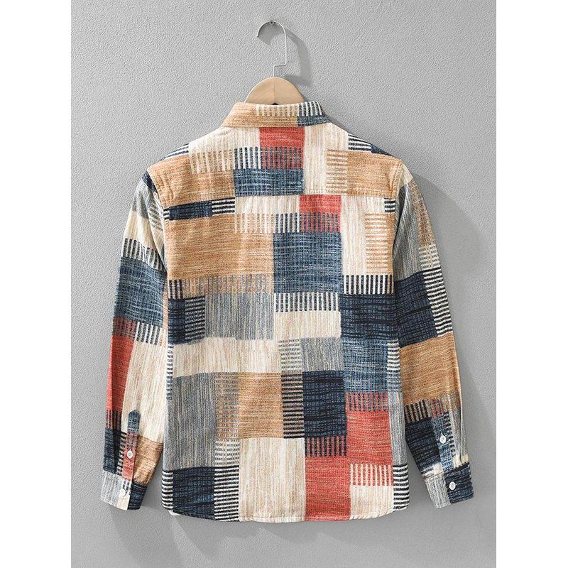 Spring and Autumn Japan Fashion Hong Kong Style Long Sleeve Shirts Men's Fashion Youth Senior Over Print Casual Shirt Outerwear New