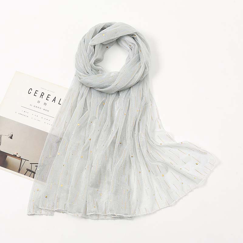 Fashion Gold Silver Thread  Long Shiny Sunscreen Shawl Female Transparent Yarn Wedding Bridesmaid Party Evening Dress Scarf R57