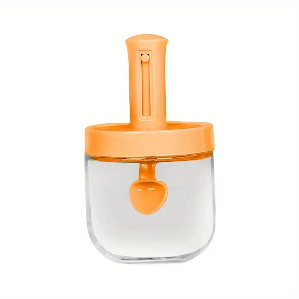 

1PC Glass Spice Jar Sugar Bowl Airtight Lid Salt Storage Container Telescopic Salt and Pepper Shakers Seasoning Organizer оранжевый
