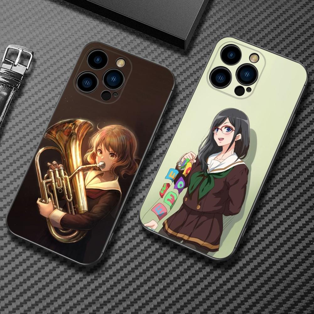 Anime Hibike E-Euphonium Phone Case For iPhone15,14,13,12 Mini 11 Pro XR,X,XS,MAX 7,8 Plus Silicone Cover Soft Black