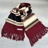 Autumn and winter fashion versatile striped wool scarf light luxury high-end knitted cashmere scarf scarf