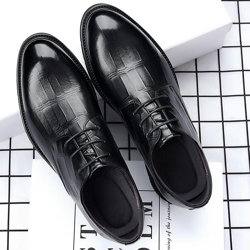 Menamp;#39;S Newestgenuine Leather Shoes Square Toe Business Dress High-End Mens Formal Shoes Breathable Comfortable Shoes