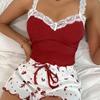 Grenzüberschreitendes Spitzen-Camisole & Shorts Set - Bequeme elastische Freizeitkleidung für Damen