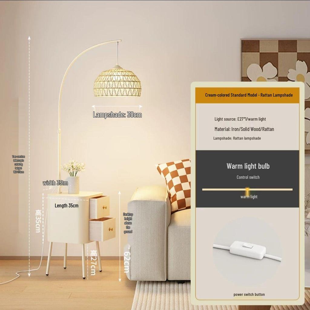 Modern Cream Floor Lamp: Versatile Style for Bedroom, Living Room, and Bedside