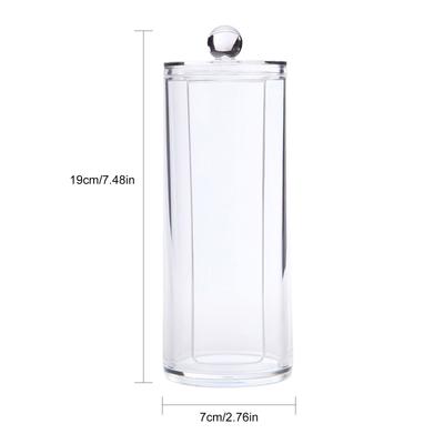 Acrylic Makeup Cotton Pad Holder Dispenser Round Cosmetic Storage Jars with Lids Cotton Swab Cotton Round Pads Holder