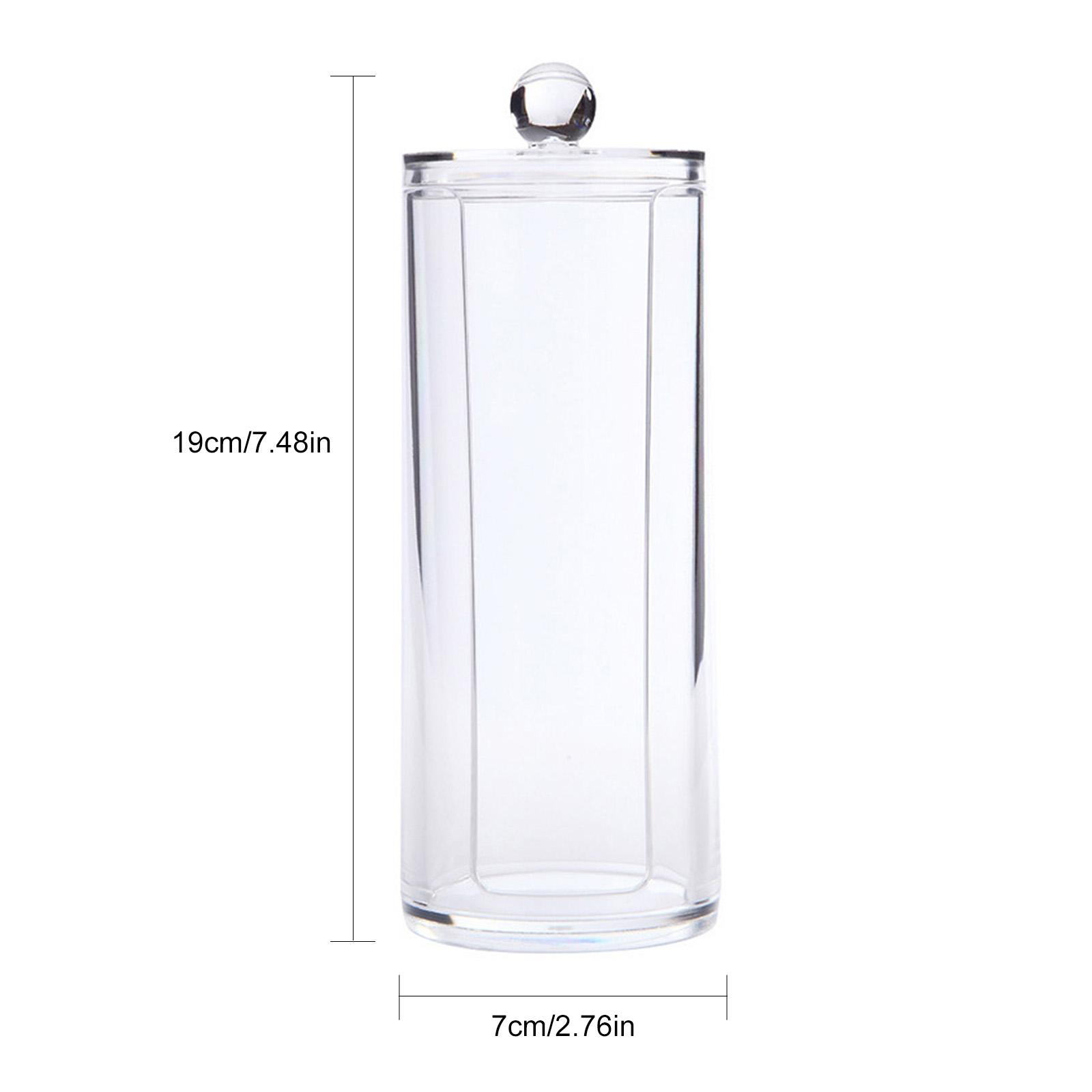 

Acrylic Makeup Cotton Pad Holder Dispenser Round Cosmetic Storage Jars with Lids Cotton Swab Cotton Round Pads Holder for Bathroom Accessories Storage
