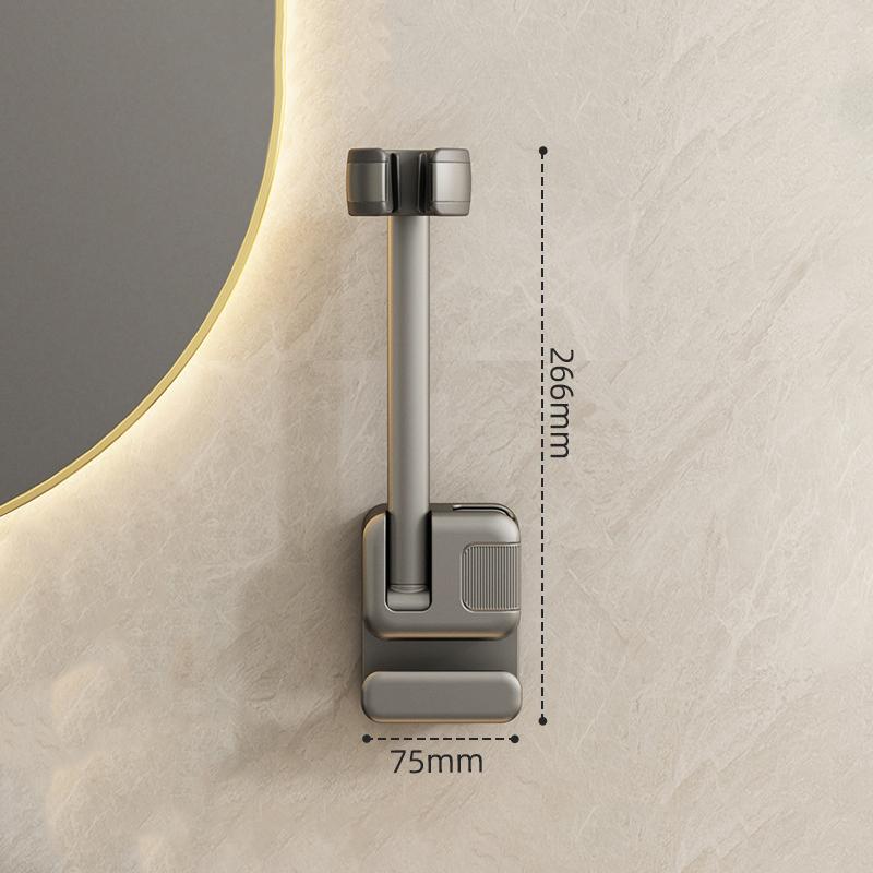 Hair Dryer Holder Non-Drilling Wall-Mounted Hair Dryer Stand For Bathroom Wall Mounted Lazy Storage Stand Rack Shelf