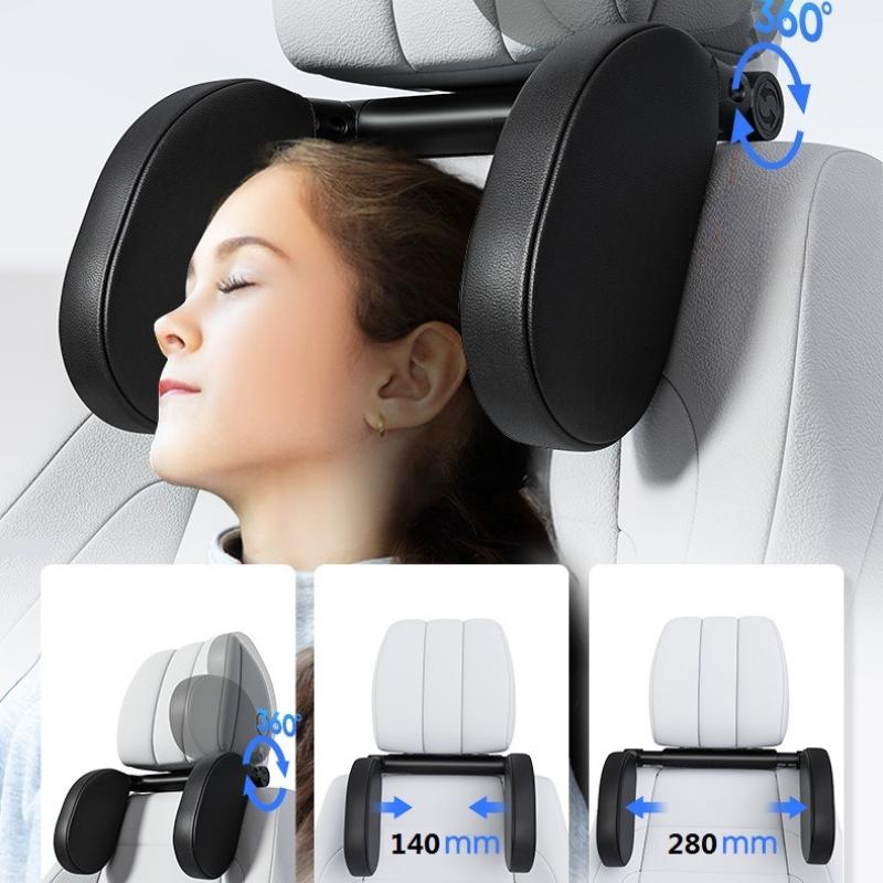 1set 360° Adjustable Auto Cervical Pillow with Memory Foam & Side Pads Ergonomic One-Click Sleep Headrest Universal