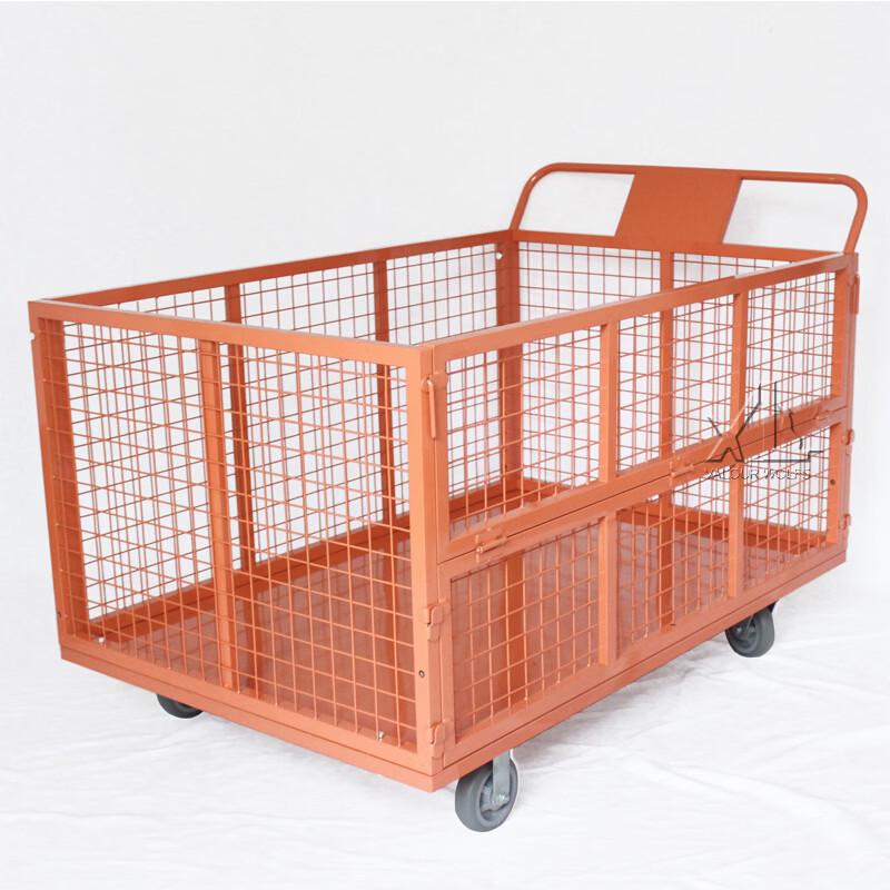 Heavy-Duty Foldable Warehouse Cart with Fence