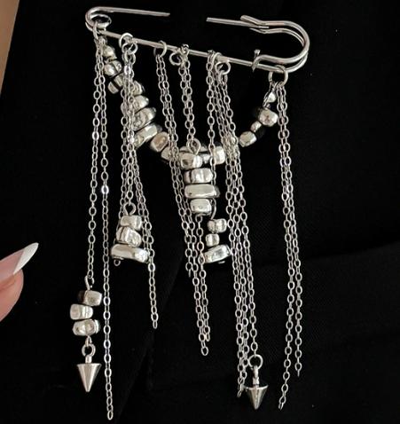 Hip Hop Style Irregular Beaded Fringed Brooch Accessories Multi-functional Pants Anklet Pin