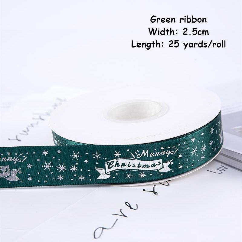 1/4 Inch Christmas Ribbon for Crafts Holiday Grosgrain Ribbon Christmas Ribbon for Gift Wrapping Festival Party Decoration