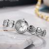 Elegant Round Dial Ladies Watch Women Heart Bracelet Rhinestone Quartz Wristwatch Fashionable for Party Casual Formal Wear Stylish