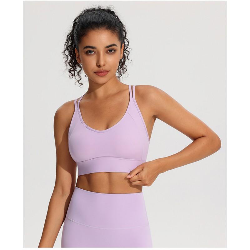 Womens Sports Bra With Front Closure Supportive Compression Workout Top Yoga Running Gym