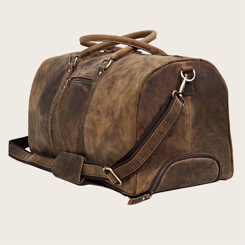 Kožená cestovní taška na vozík pro muže a ženy 24palcová cestovní taška přes noc na víkend Duffle Gym Cabin taška s kolečky pro snadné přenášení