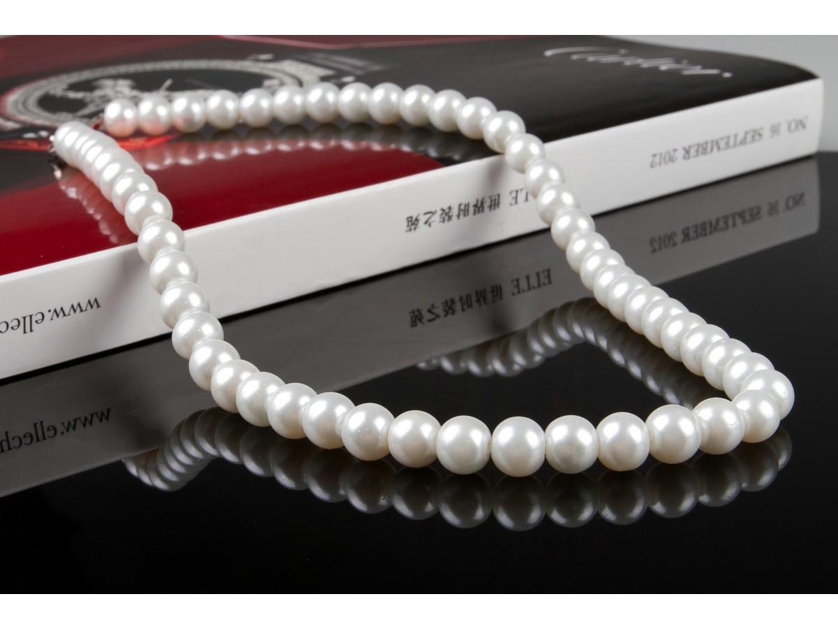

Elegant 8mm Imitation Pearl Necklace - Versatile White Pearl Jewelry