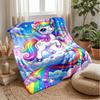 Rainbow Unicorn Girl Theme blanket Lightweight Warm Flannel Blanket Decorative Throw Blanket for Home Decoration