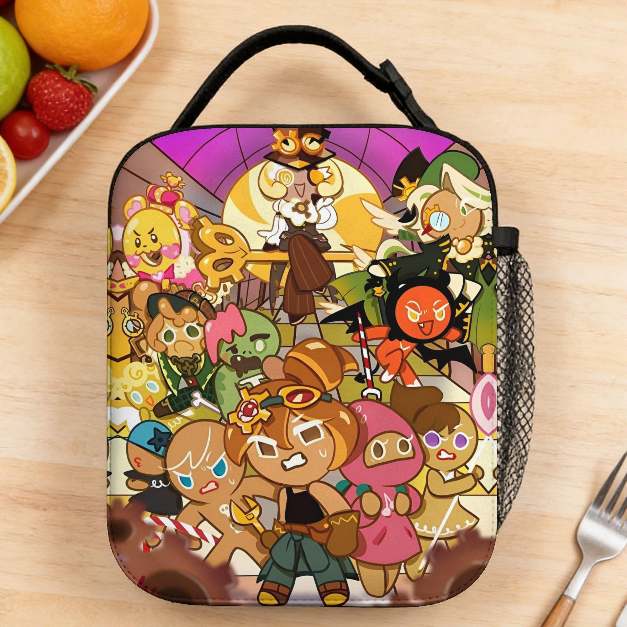 Cookie Run Kingdom Lunch Bag Office Lunch Box For Child Vintage Print Tote Food Bags Waterproof Portable Cooler Bag One Size