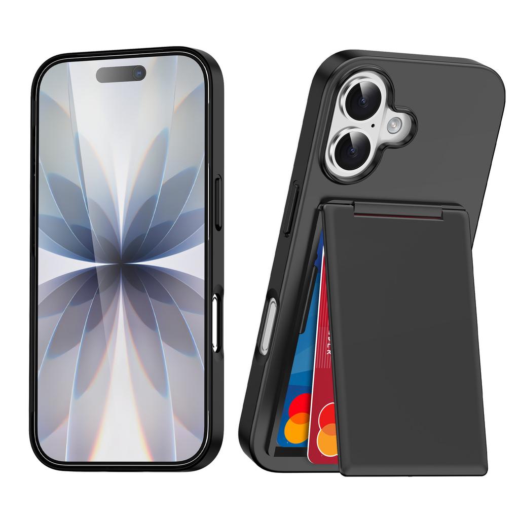 New for Apple 17 Card Bag Multi Functional Phone Case Transparent Bracket for IPhone 16 2-in-1 Protective Cover