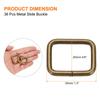 36pcs Metal Rectangle Ring Buckles x Square Strap Webbing Belt Rings for Camping Dog Luggage Belt Craft DIY Accessories Bronze [uxcell] 4/5" 1"