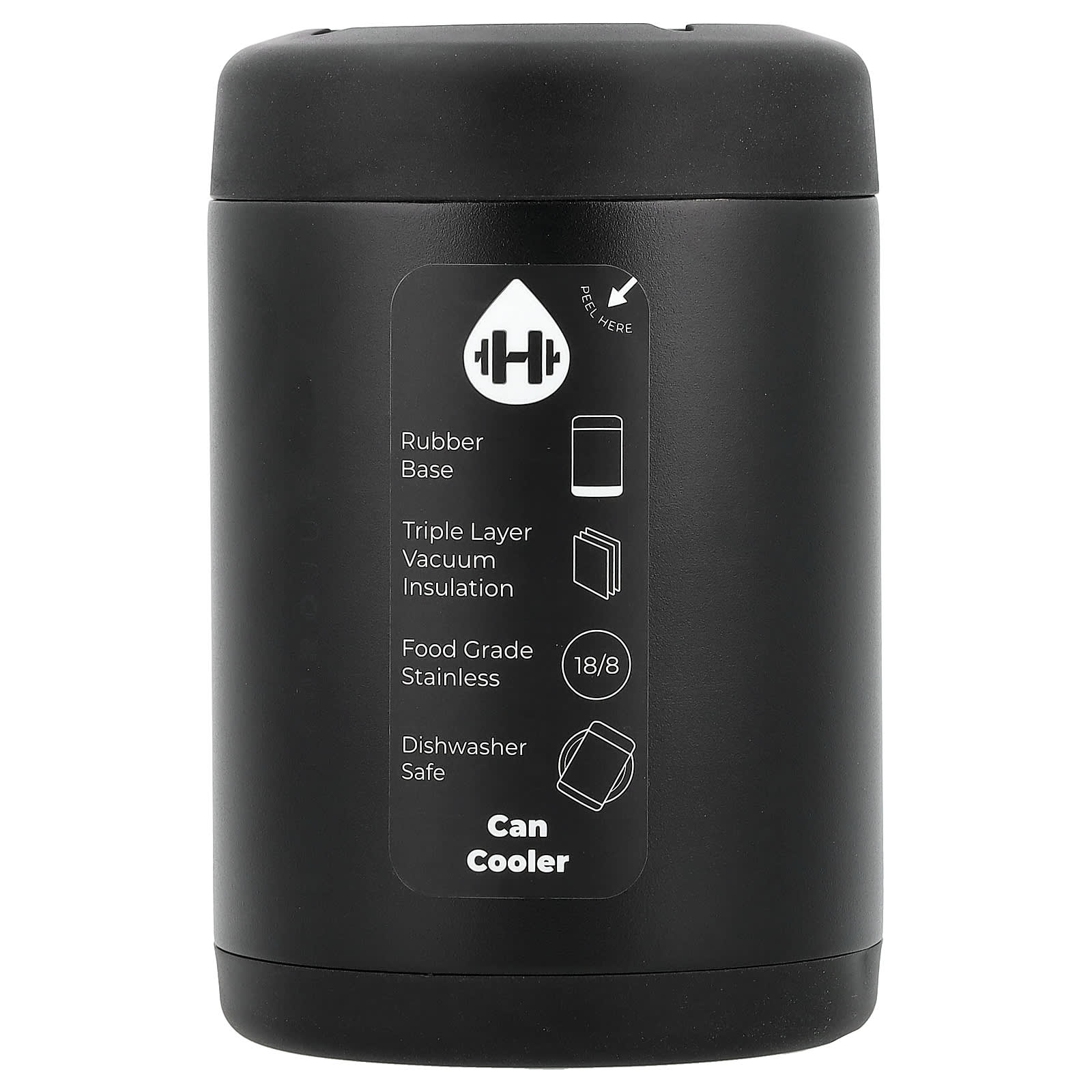 

Standard Can Cooler, Black, 12Oz