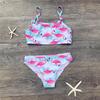 Girls Bikini Cute Flamingo Print Two Piece Beachwear Child Split Swimwear Swimsuit Baby Bathing Suit