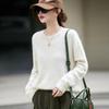 Women's Autumn-Winter Brushed Wool Loose Sweater - Round Neck Cashmere Base Layer