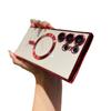 Suitable for Samsung S25 Ultra Electroplated Transparent Mobile Phone Case Magsafes Magnetic Suction S24 with Lens Film A17 Soft Case