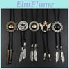 Aborigines Vintage Necktie Trendy Leather Bolo Tie Western Cowboy Shirt Necklace