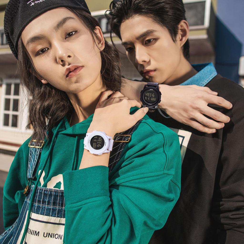 [COJR] Digitální běžecké hodinky, ultra tenké hodinky, vodotěsné 5 ATM, multifunkční náramkové hodinky, pánské sportovní hodinky, datum, den v týdnu, budík,