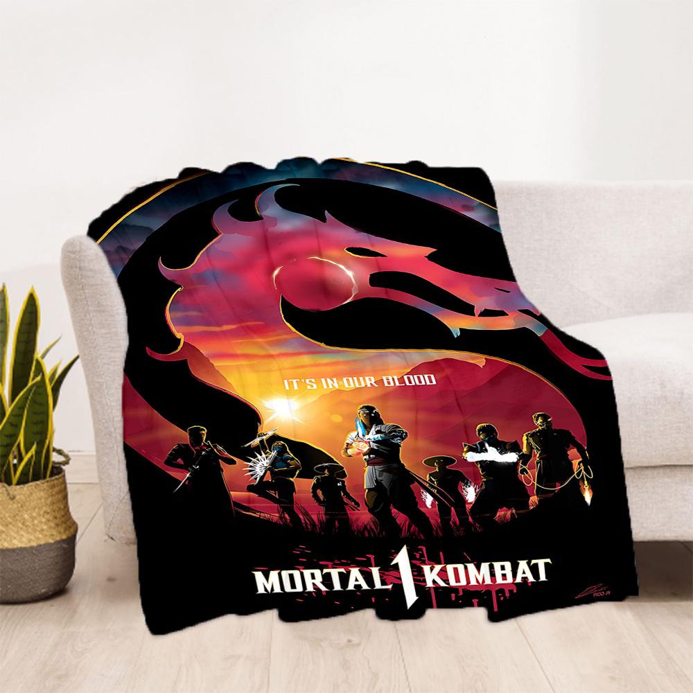 1PC Mortal Kombat Warriors Outdoor Blanket Lightweight Flannel, Soft & Warm, All-Season Use for Sofa, Outdoor007