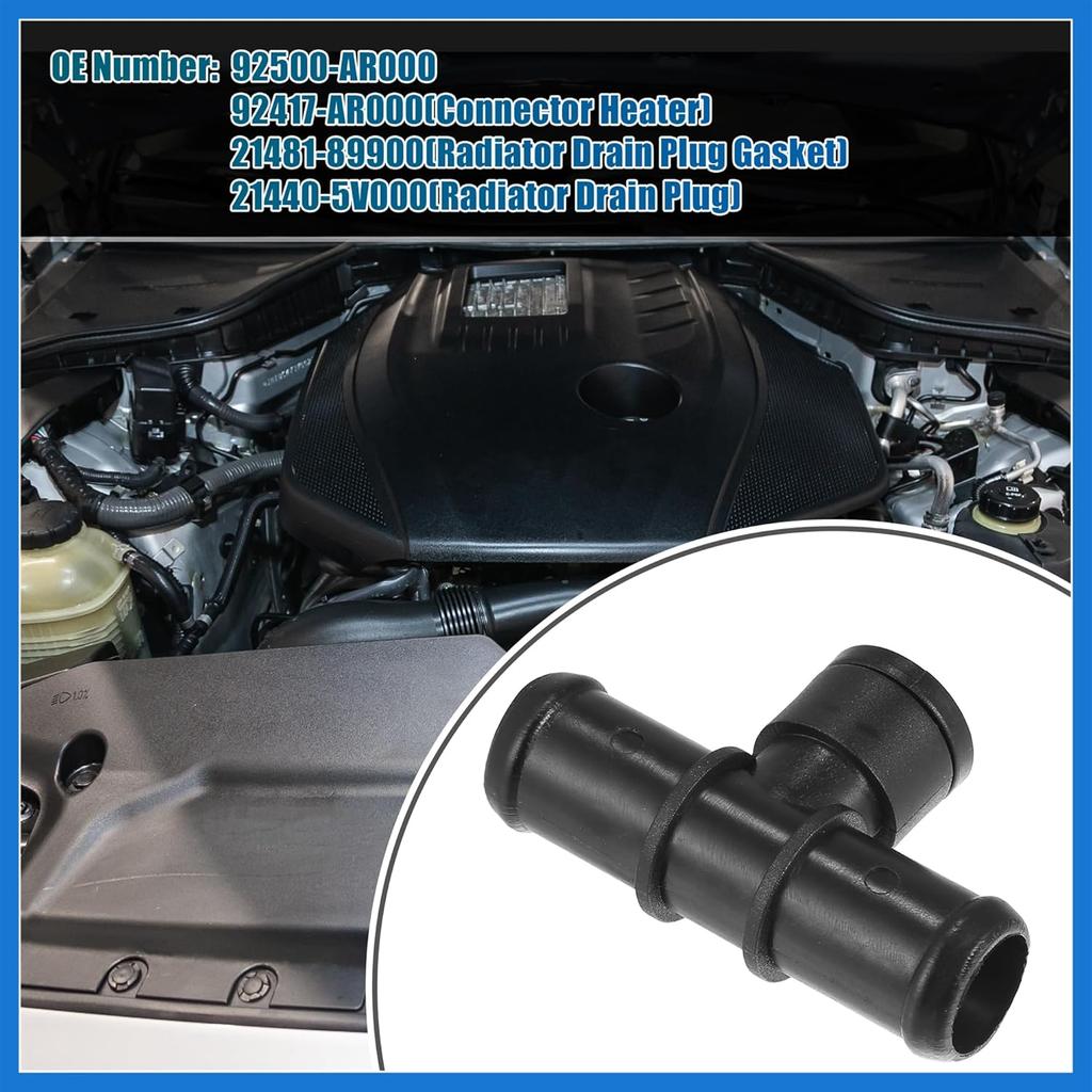 92500-AR000 Kühlerschlauch-T-Stück für Nissan 350Z für Infiniti FX35 FX37 FX45 FX50 G35 M35 M35H M37 Q70L QX70 92417-AR000 21481-89900