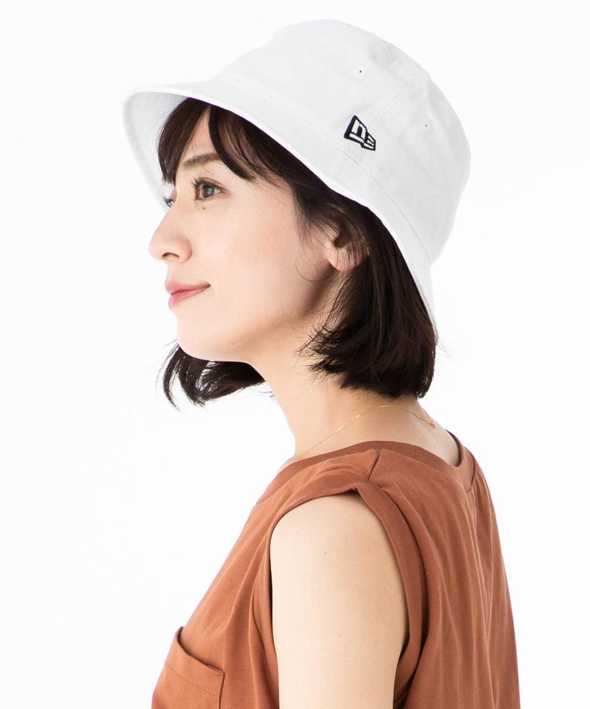 Twill Baumwolle Bucket WHT BLK 25J [New Era] Hut, Weiß, L/XL, BUCKET-01