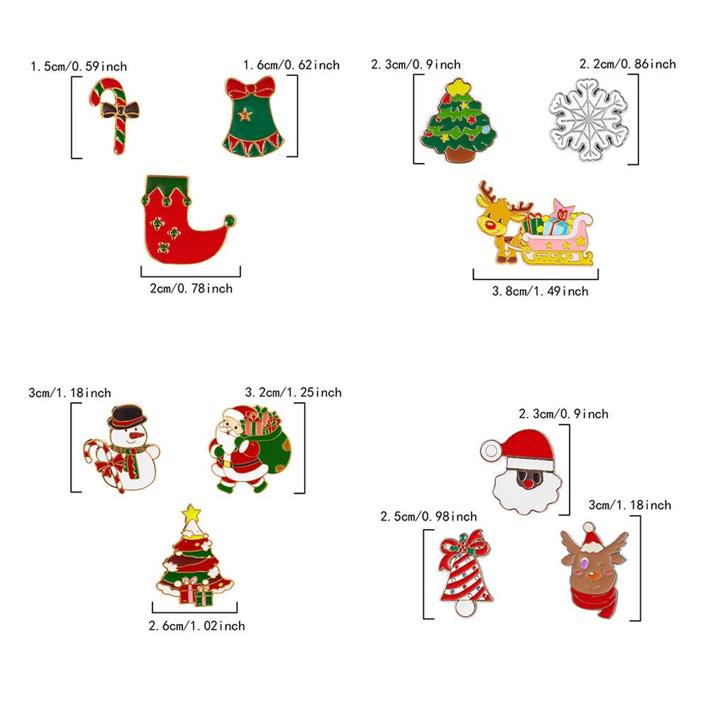 3pcs/set Halloween Christmas Snowman Brooch Santa Claus Bell Elk Oil-Dripping Corsages Enamel Pins Jewelry Accessories Gift